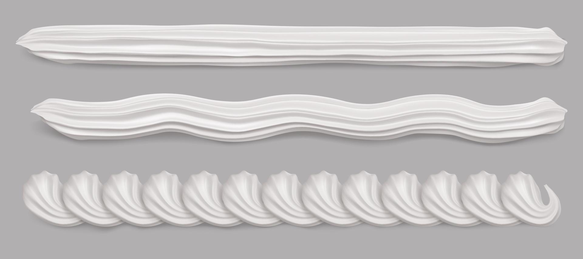 Whipped cream border, white vanilla wavy swirl 13416931 Vector Art at