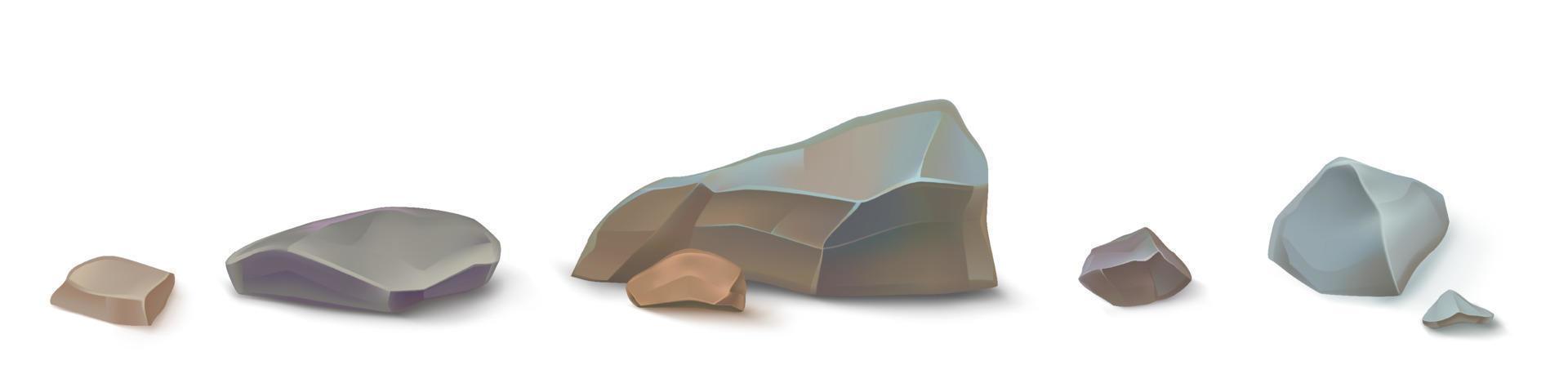 Boulders, stones, hard rock rubbles vector