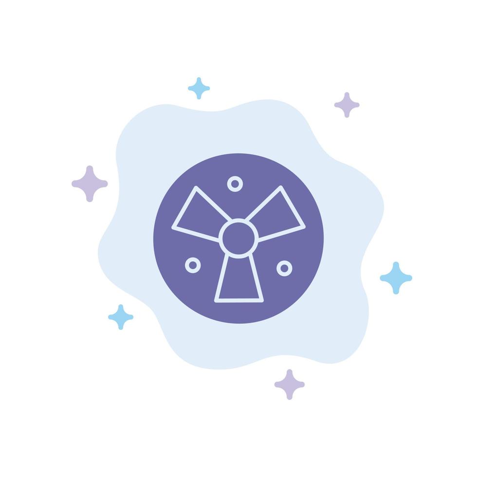 Radiation Warning Medical Fan Blue Icon on Abstract Cloud Background vector