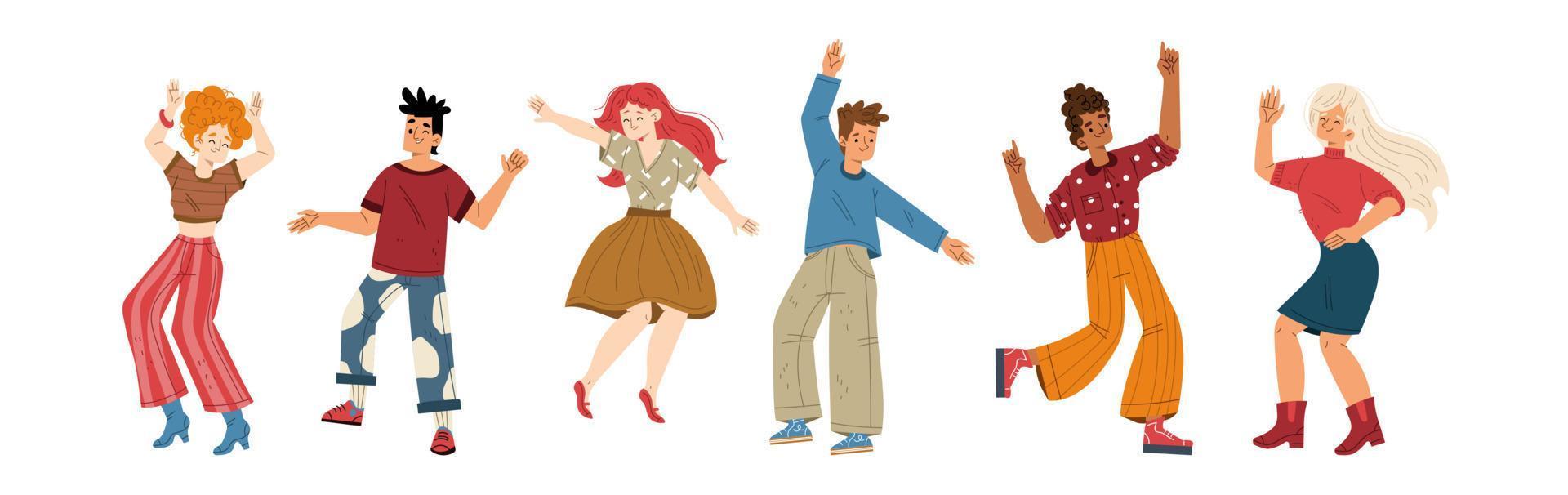 Happy young people dance and joy vector