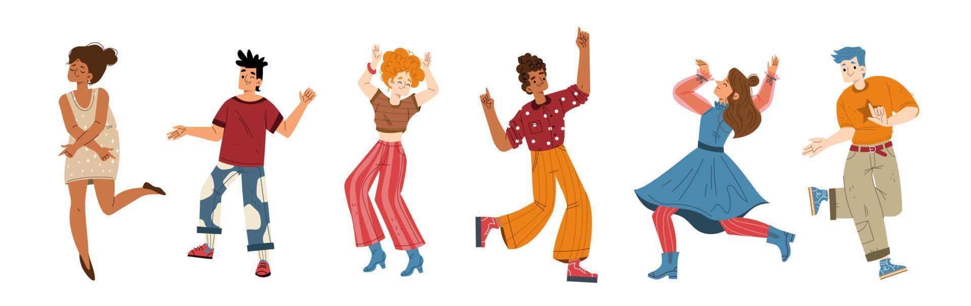 Happy young people dance and joy vector