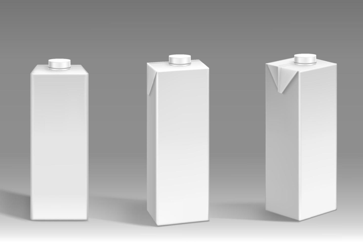 White carton pack, blank box for milk or juice vector