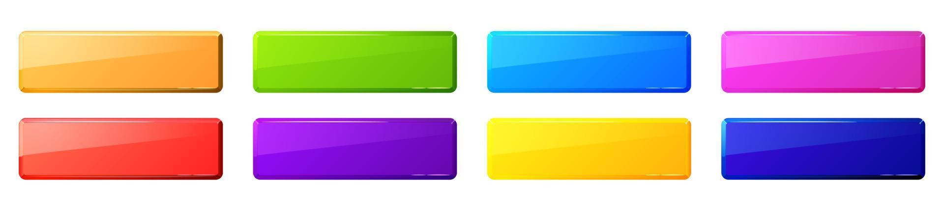 botones web rectangulares de colores vector