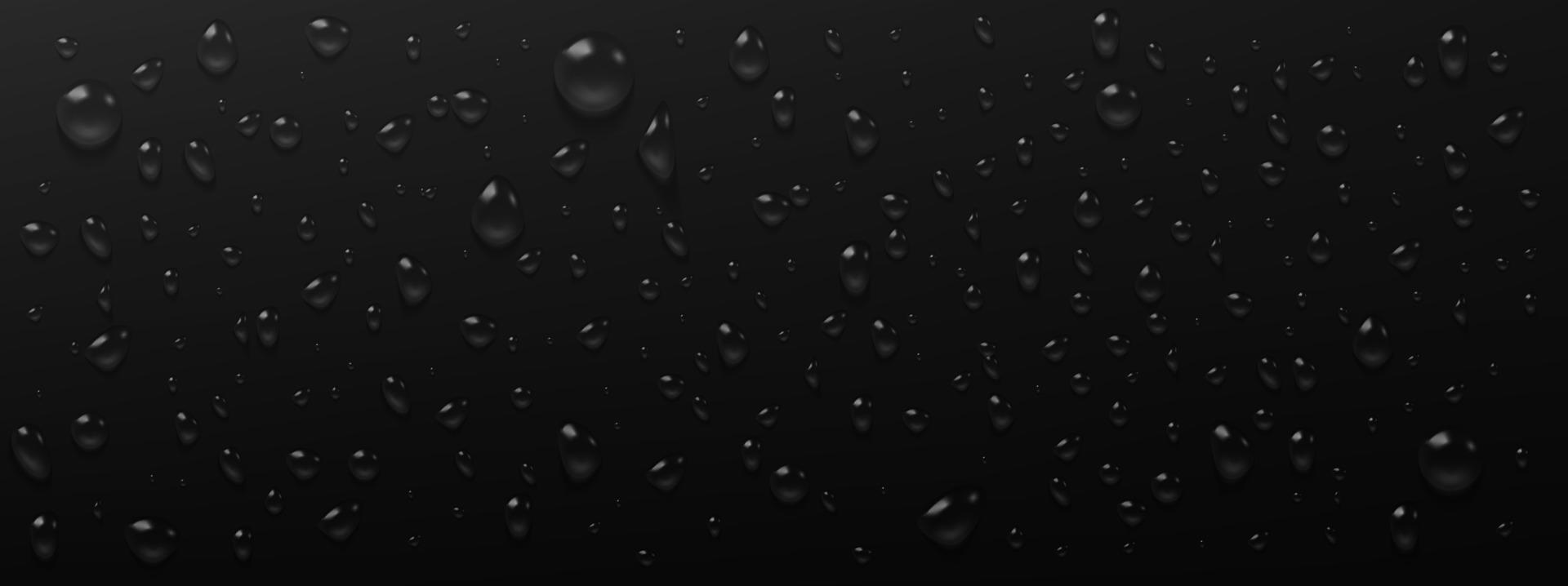 Condensation water drops on black background vector