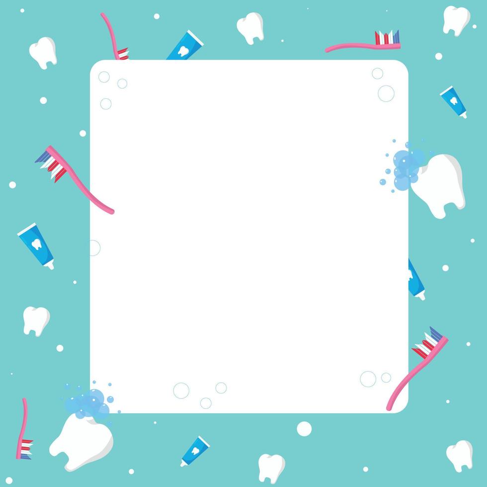 Tooth. Teeth. postcard dentist. Background for the business card. Background for notes. Frame on the theme of dentistry. vector