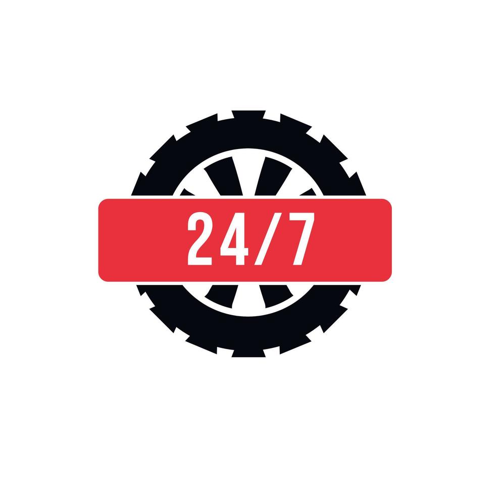 badge with wheels. Vector illustration