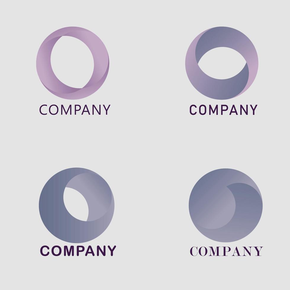 A set of logos in abstract style. Logo in the form of a circle in light colors. vector