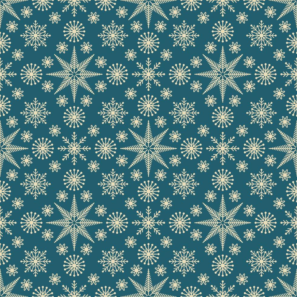 patrón de diseño de copo de nieve sin costuras de feliz navidad o navidad de punto dibujado a mano. textura festiva de invierno. vector