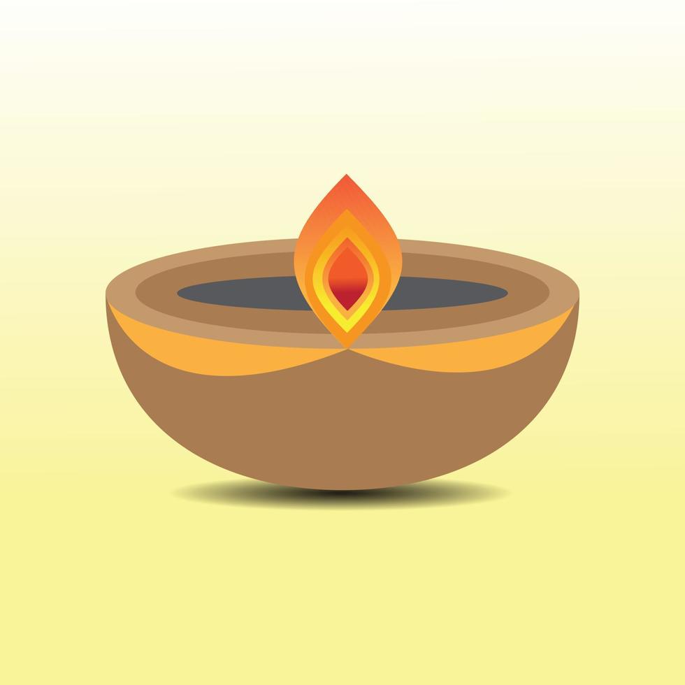 diya light lamp worship indian festival diwali religious prosperity vector illustration