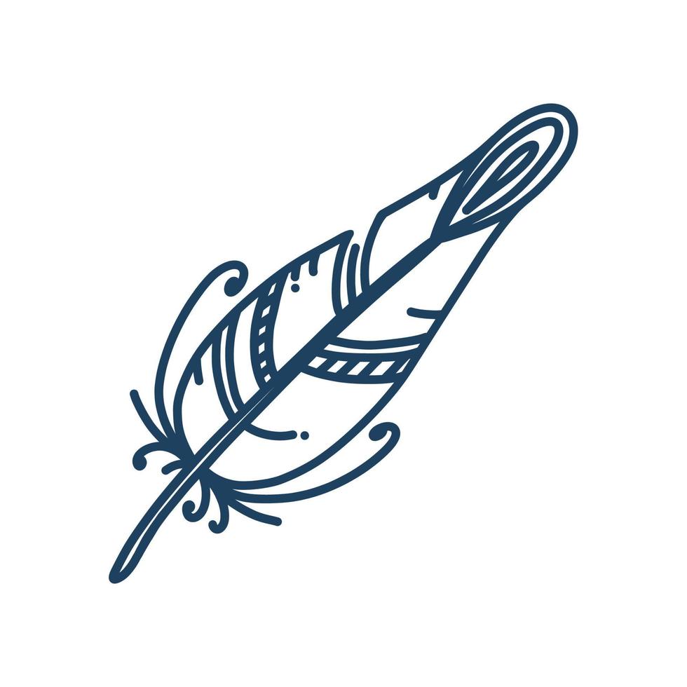 pluma tribal aislada en fondo blanco. pluma étnica. ilustración vectorial vector
