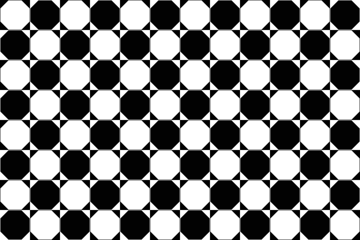 Black and white geometric tile floor, octagon and square retro background for design, Seamless pattern background. vector