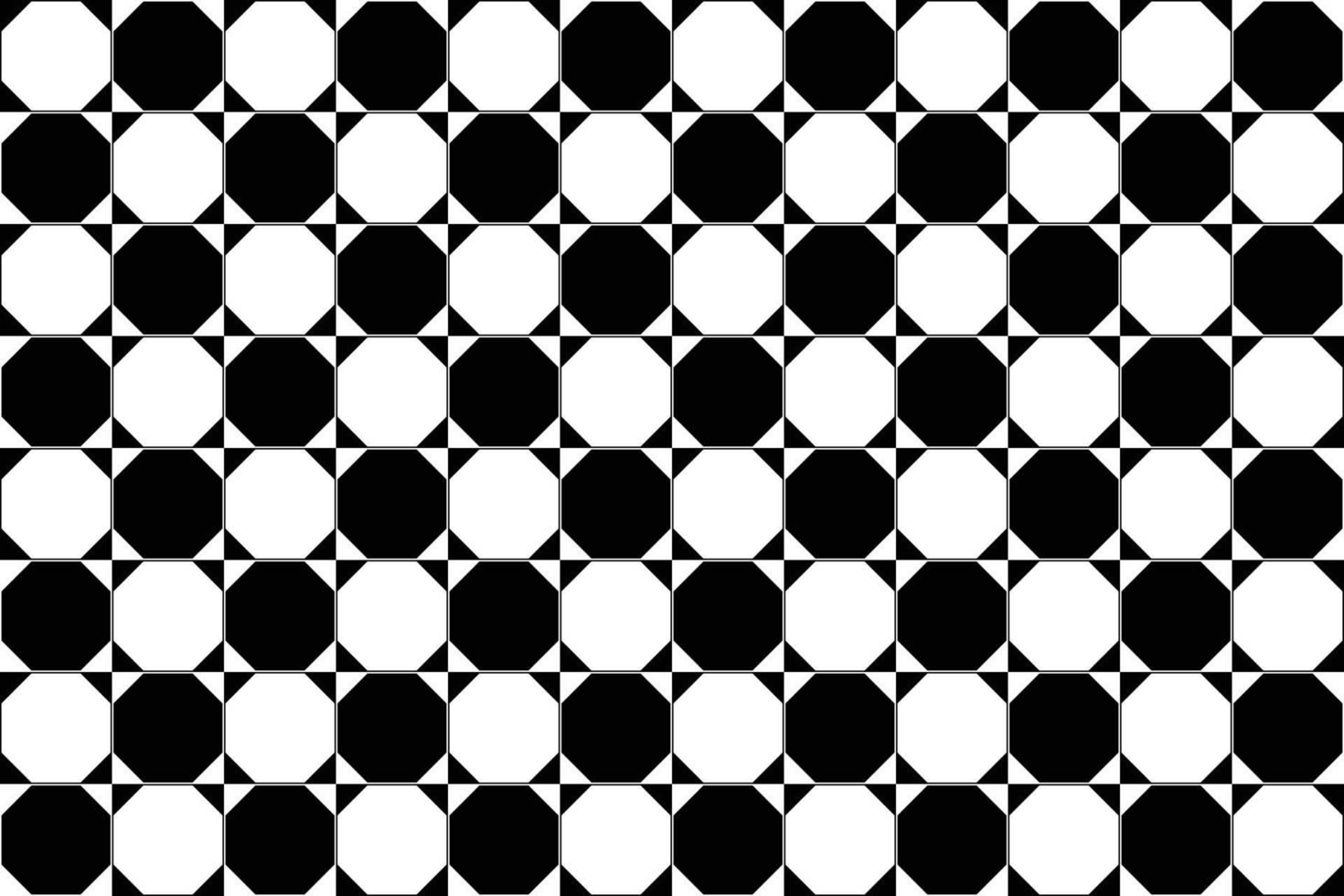 Black and white geometric tile floor, octagon and square retro background for design, Seamless pattern background. vector
