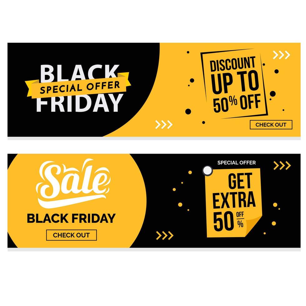 Banner Design Template Black Friday with Black and Yellow Color vector