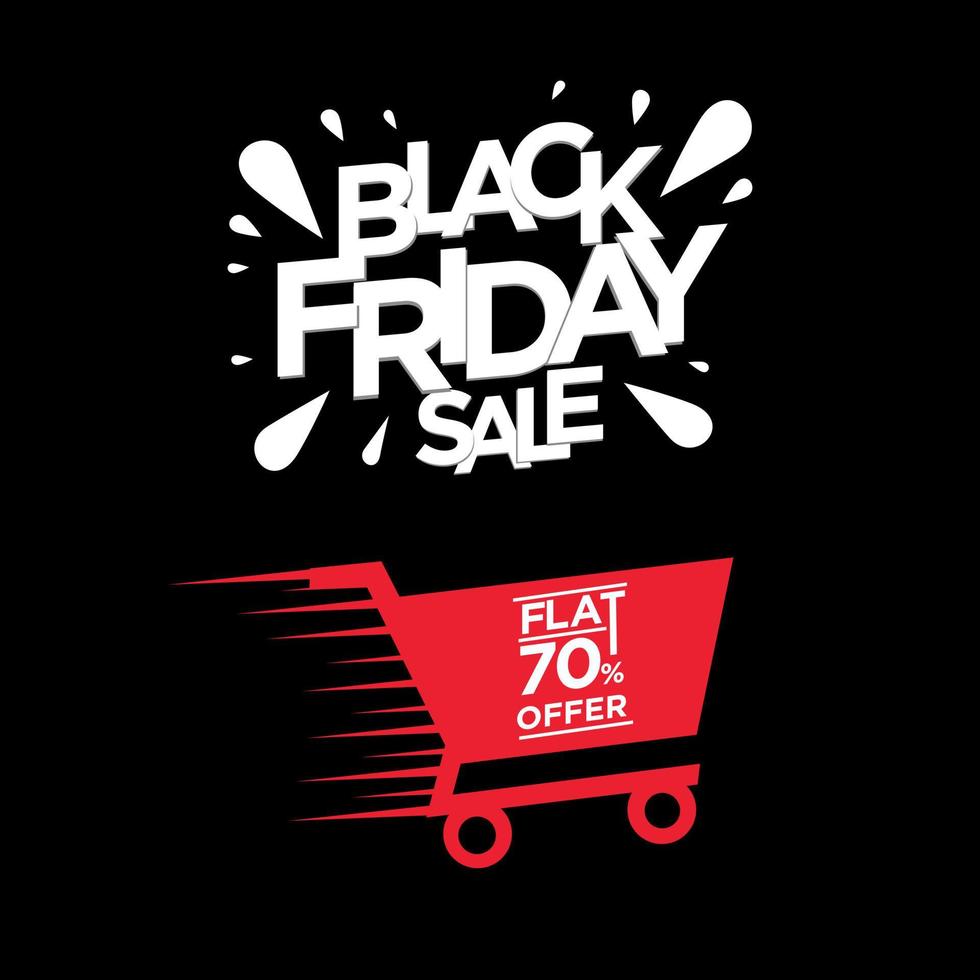 Black Friday Sale Typography Font and Fast Cart Discount vector