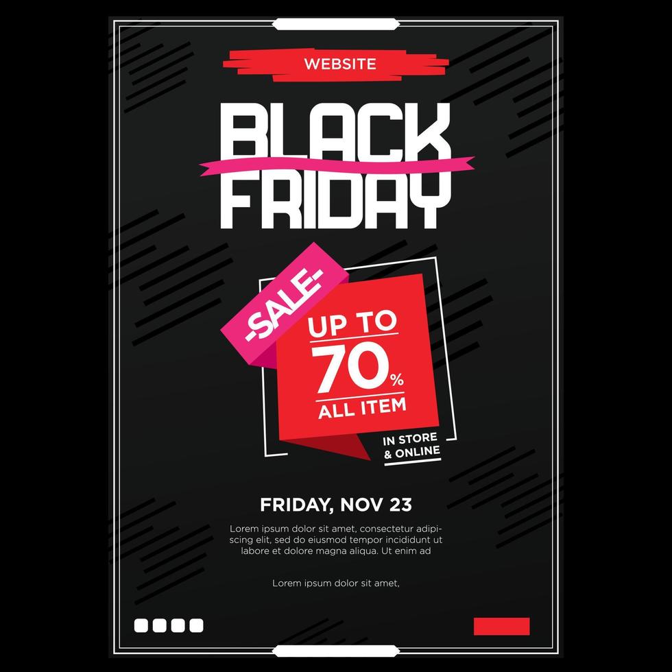 Black Friday Sale Brochure Poster Template with Simple Design vector