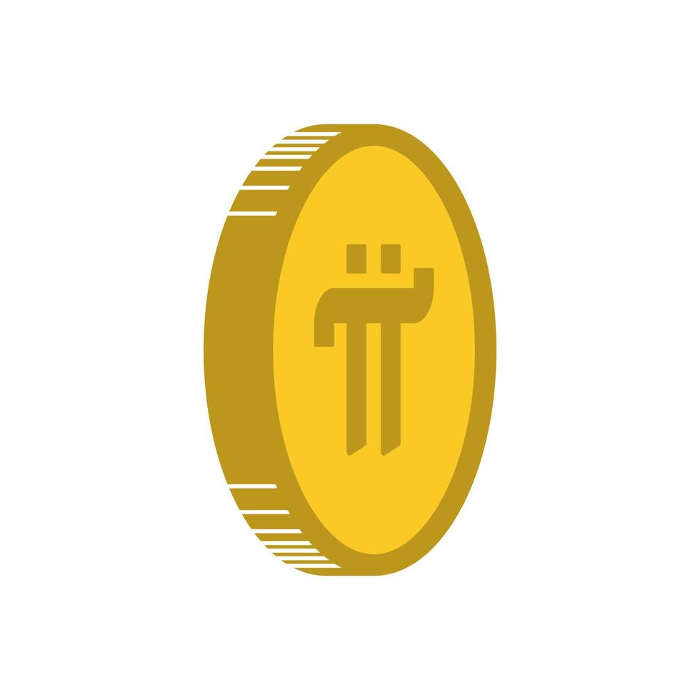 icono pi. moneda pi. logotipo de la red pi. ilustración vectorial pi. símbolos de criptomoneda, modernos y simples, el icono para el diseño de sitios web, aplicaciones móviles e ui. vector