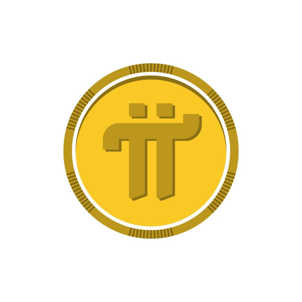 icono pi. moneda pi. logotipo de la red pi. ilustración vectorial pi. símbolos de criptomoneda, modernos y simples, el icono para el diseño de sitios web, aplicaciones móviles e ui. vector