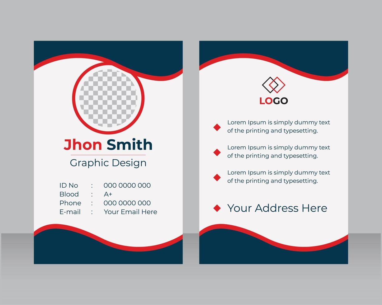 Id Card Design template Professional Identity Card Template Vector for Employee