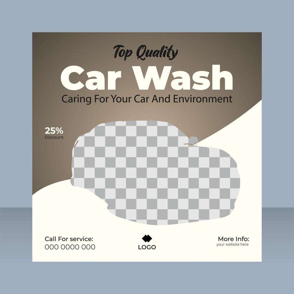 Car Washing Social Media Post banner Template set, car wash social media banner design template. vector