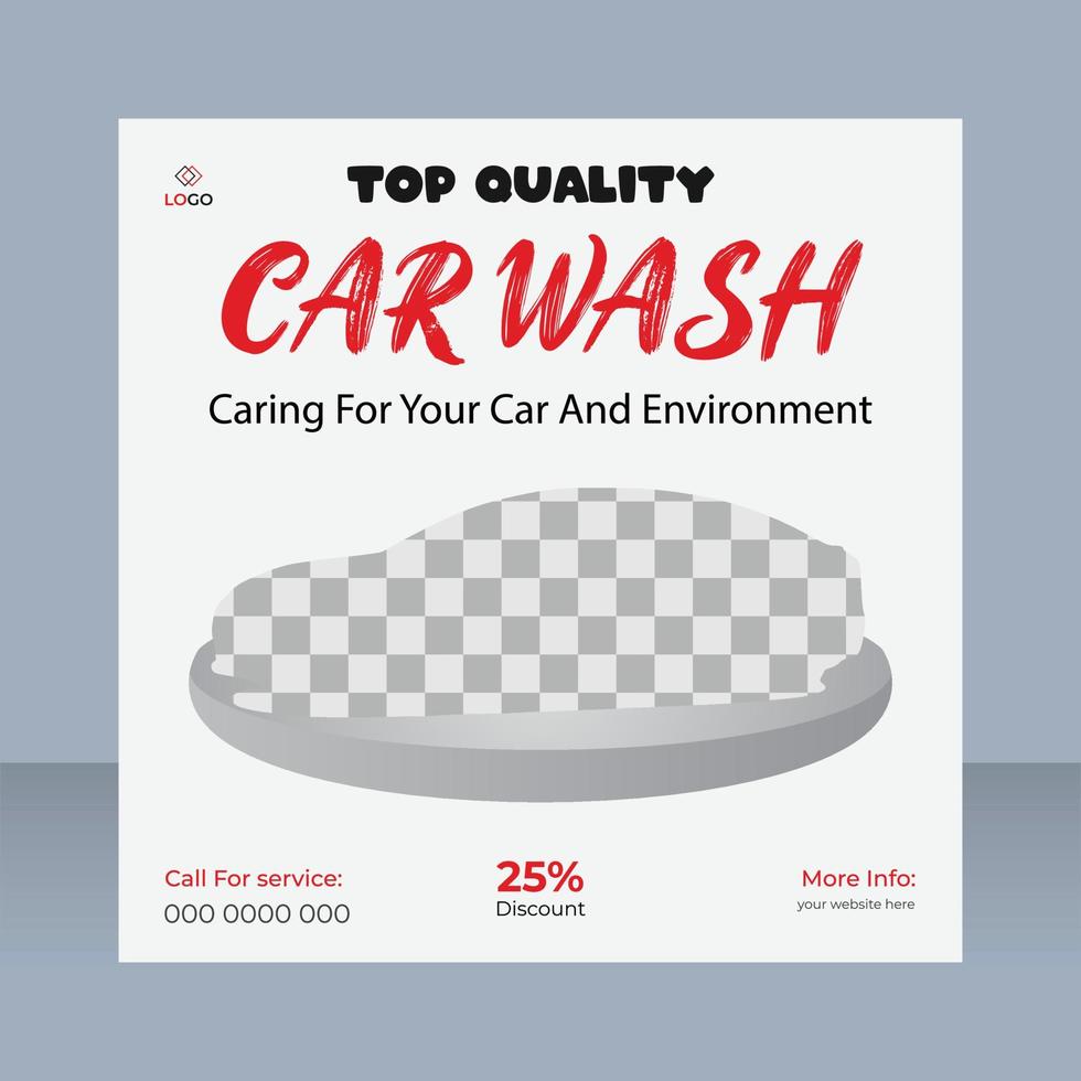 Car Washing Social Media Post banner Template set, car wash social media banner design template. vector