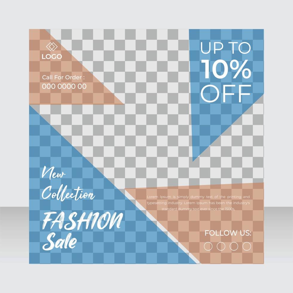 Fashion sale social media post design  template vector