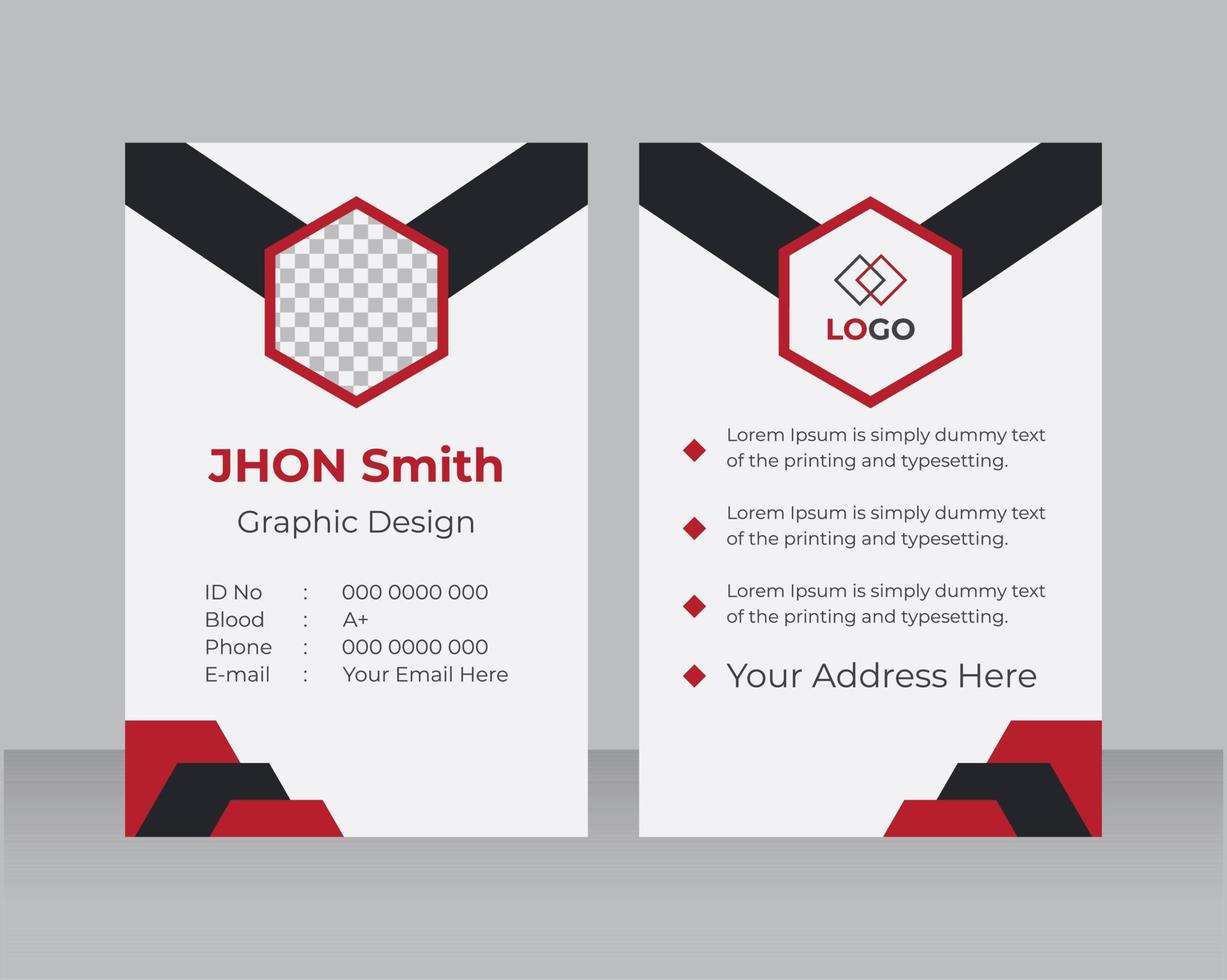Id Card Design template Professional Identity Card Template Vector for Employee