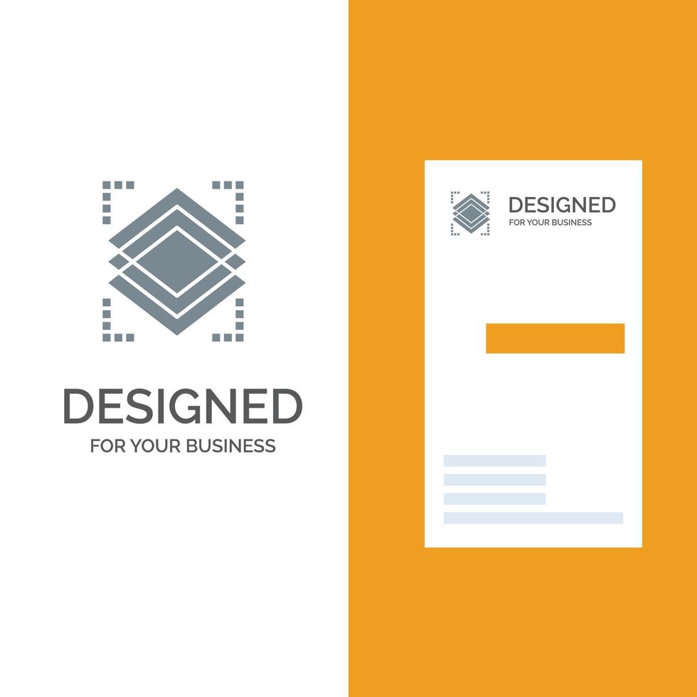 diseño de logotipo gris del servidor de capa de objetos de capas y plantilla de tarjeta de visita vector