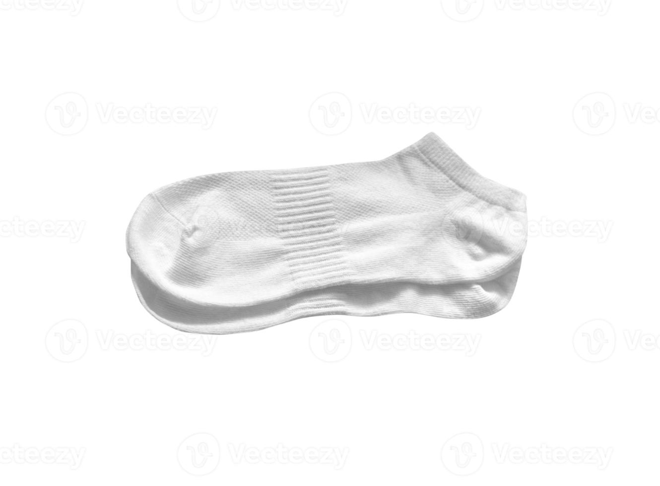 Pair of white socks isolated on white background photo