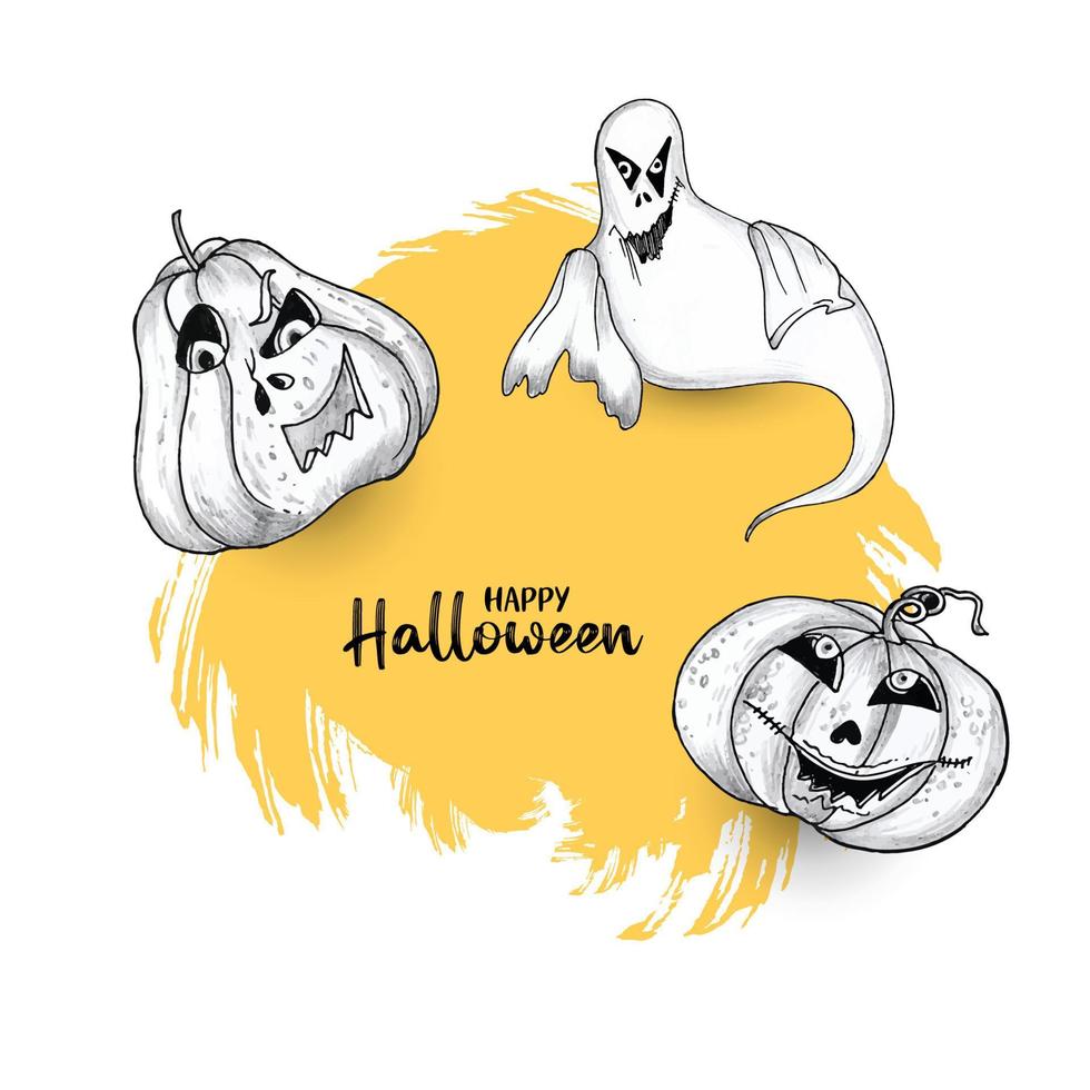 Happy Halloween festival decorative haunted background design vector