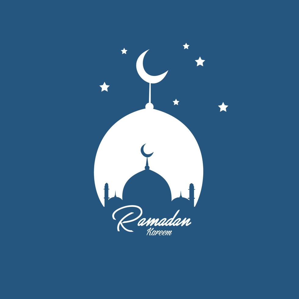 Ramadan Kareem Greeting Card with moon, lantern, poster illustration. vector illustration. Muslim background. simple and elegant