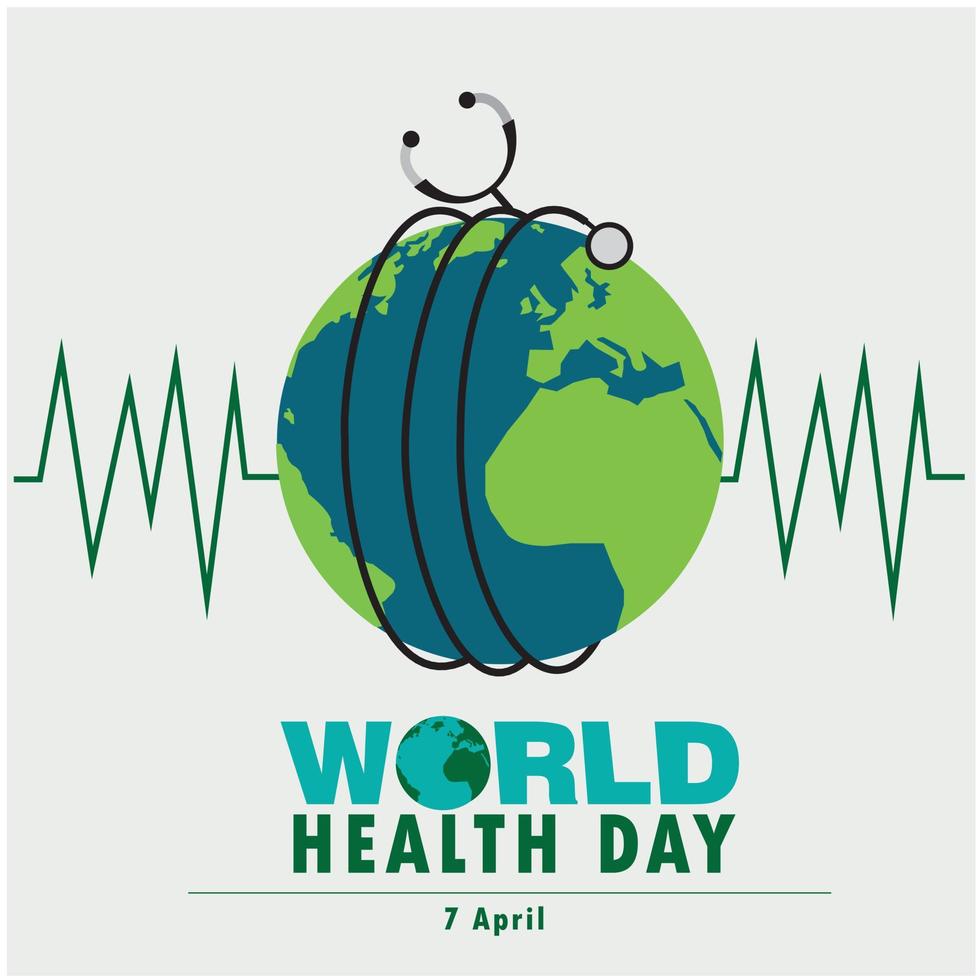 Vector happy health day simple and elegant design