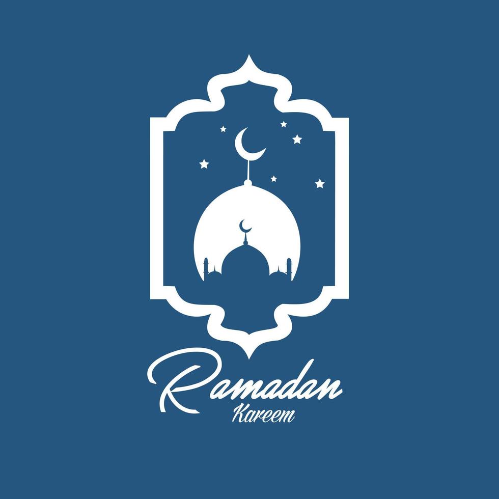 Ramadan Kareem Greeting Card with moon, lantern, poster illustration. vector illustration. Muslim background. simple and elegant