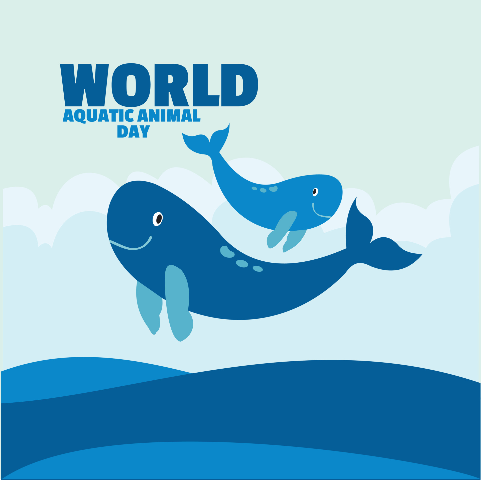 felicitaciones por el día mundial de los animales acuáticos diseño