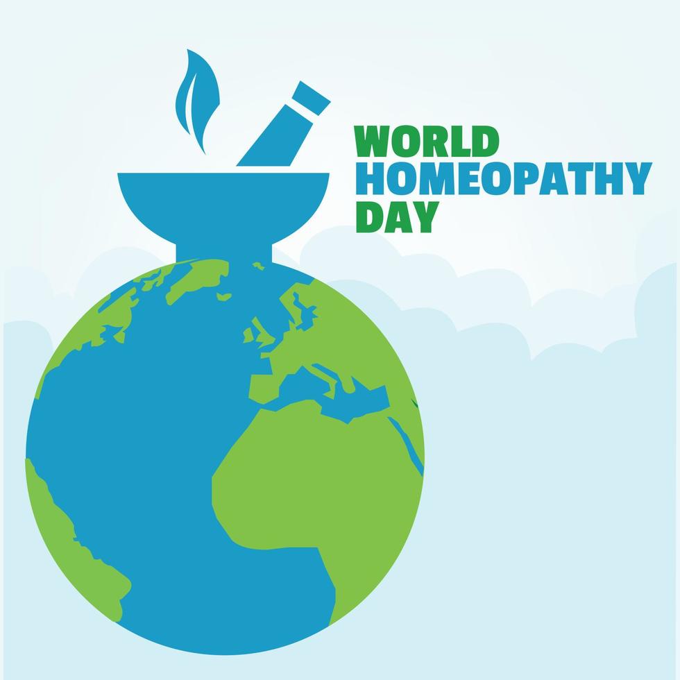 Simple and elegant vector World Homeopathy Day greetings. flat illustration. for stories or articles