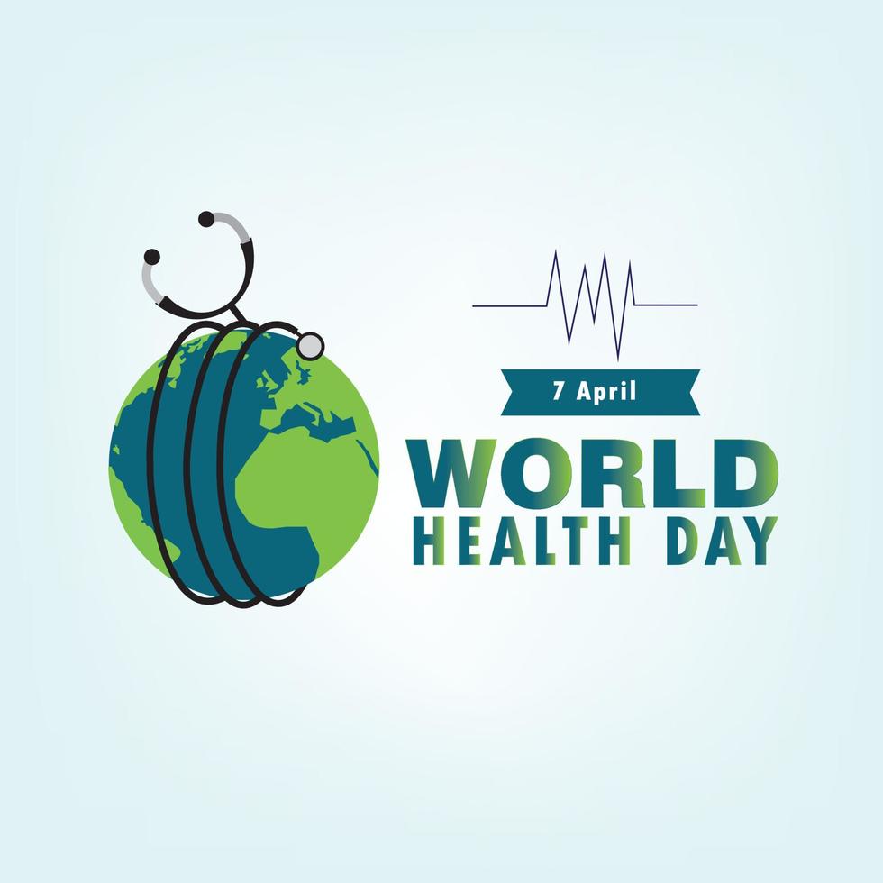 Vector happy health day simple and elegant design