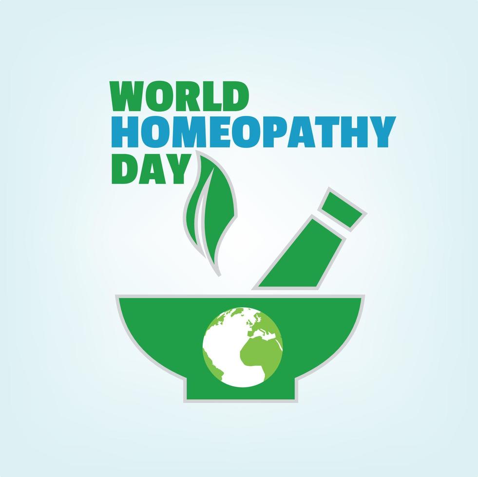 Simple and elegant vector World Homeopathy Day greetings. flat illustration. for stories or articles