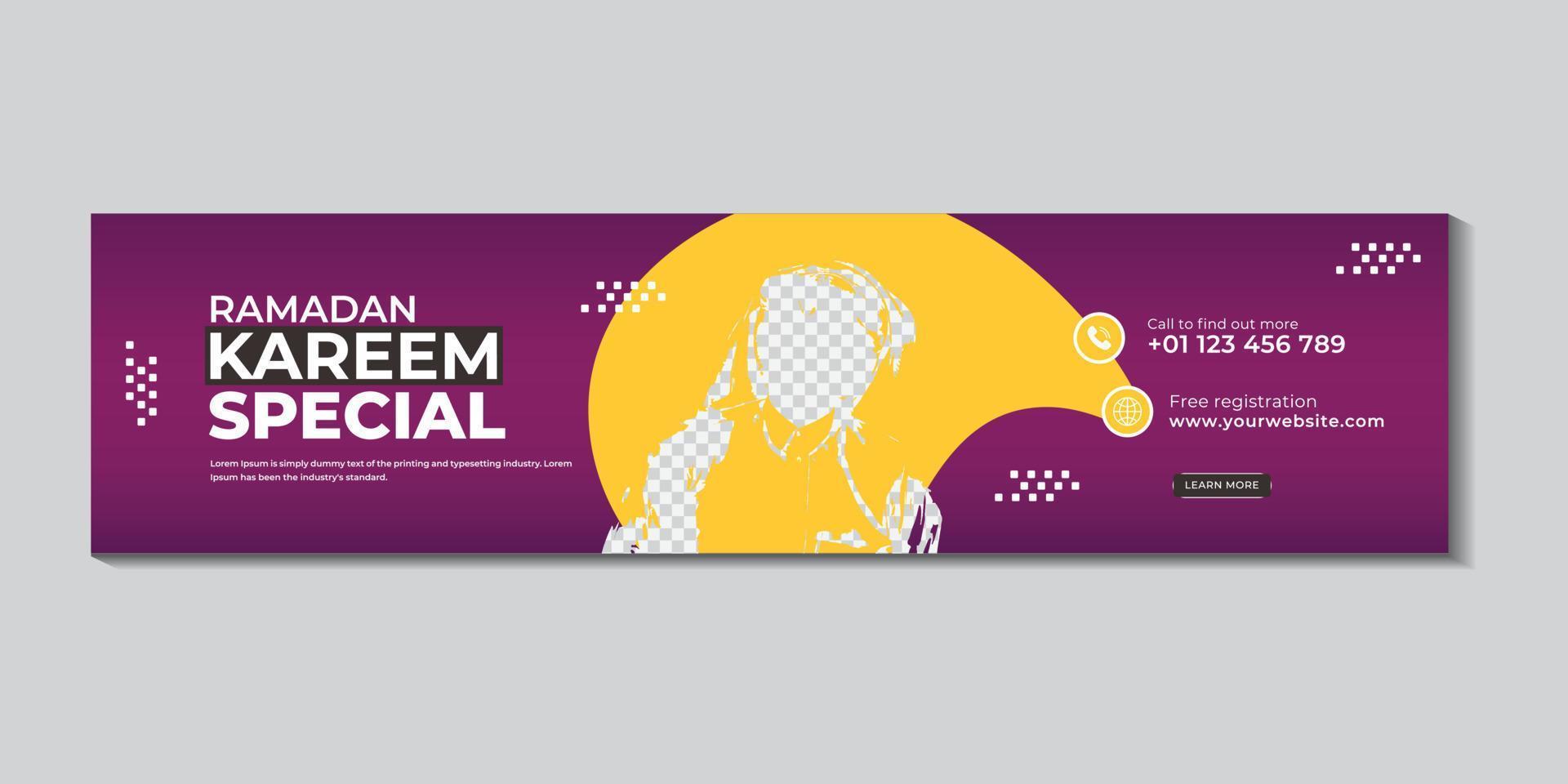 linkedin banner design for Ramadan kareem vector