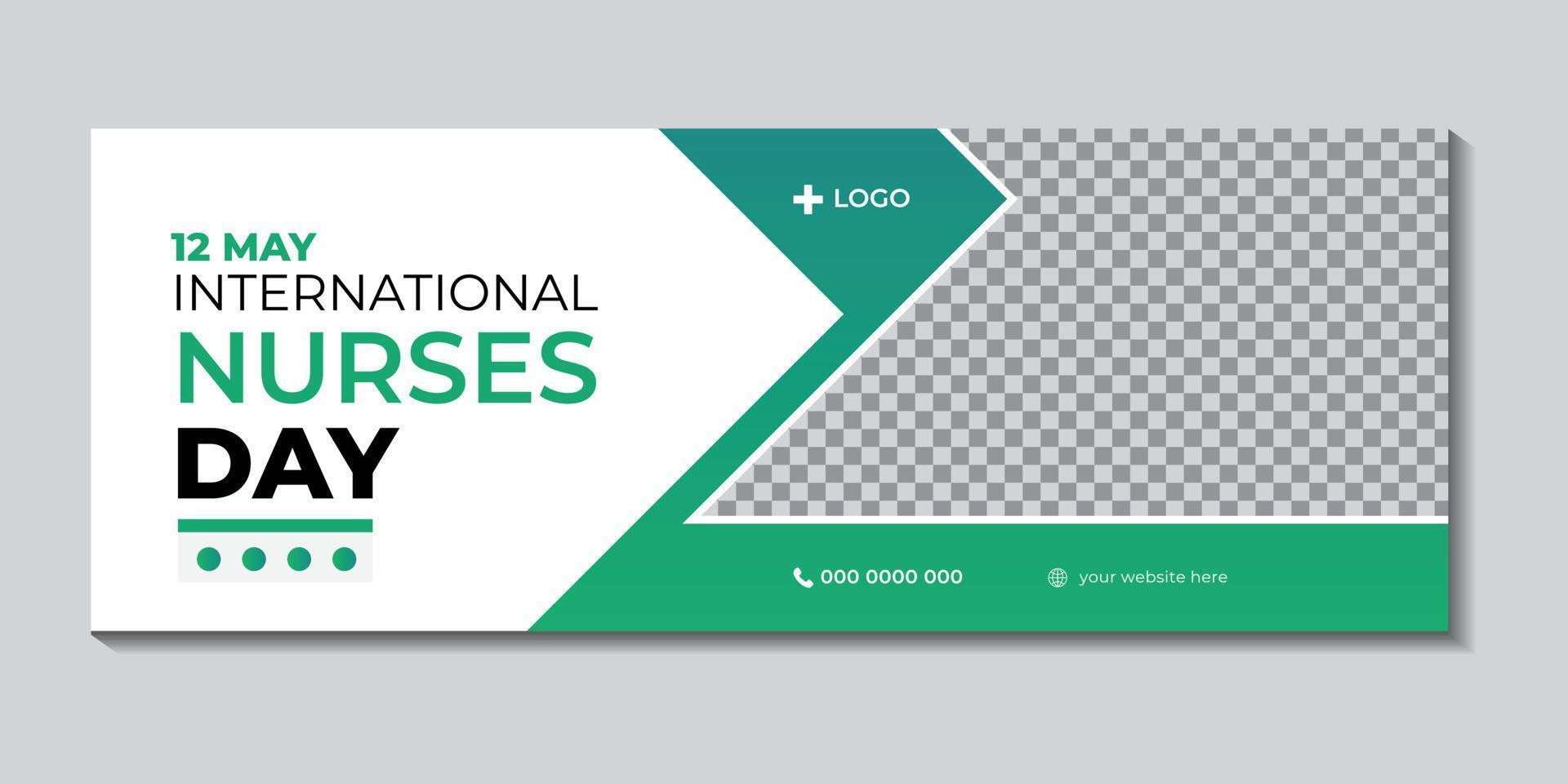 12 May international nurses day profile cover and web banner design vector