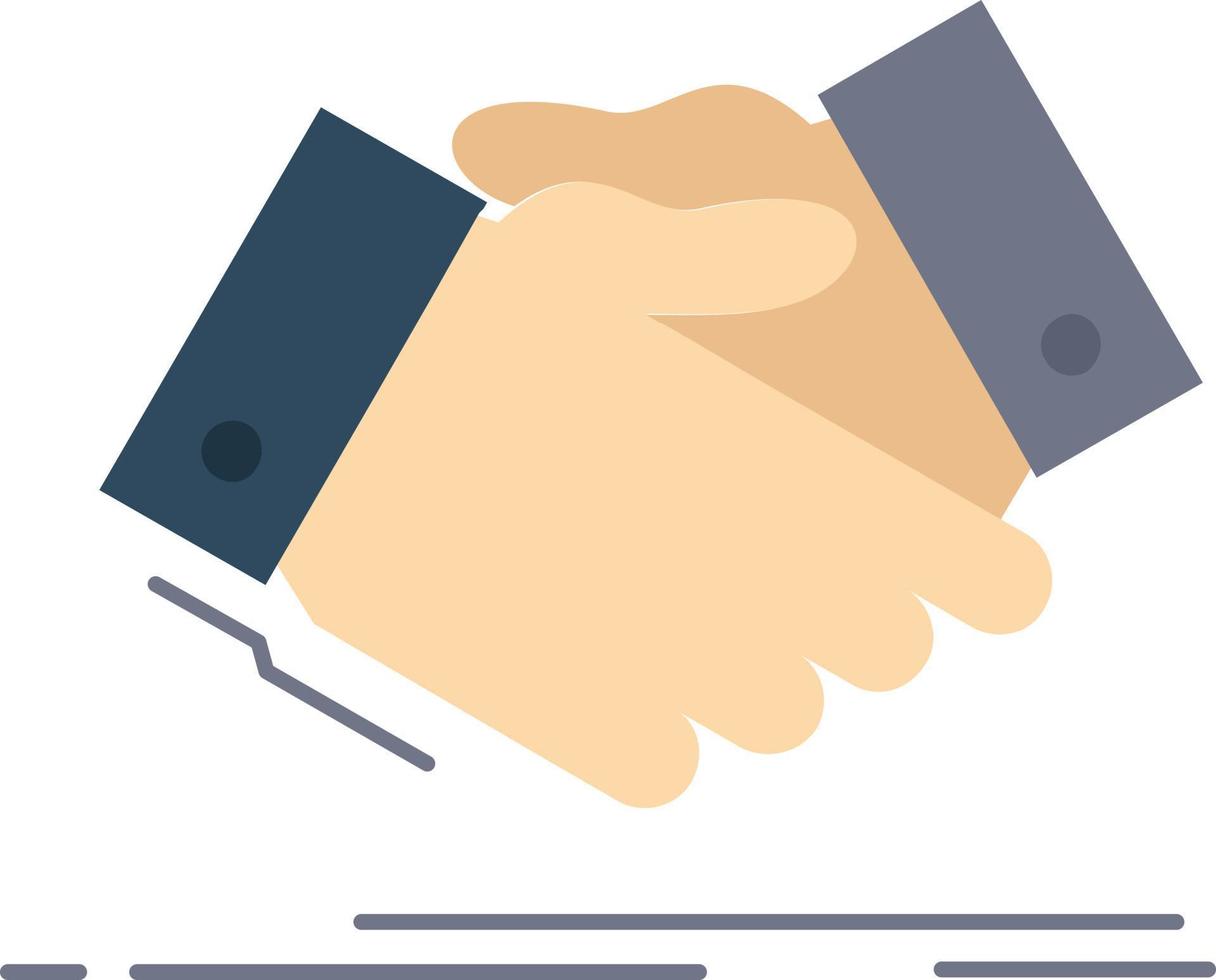 handshake hand shake shaking hand Agreement business Flat Color Icon Vector