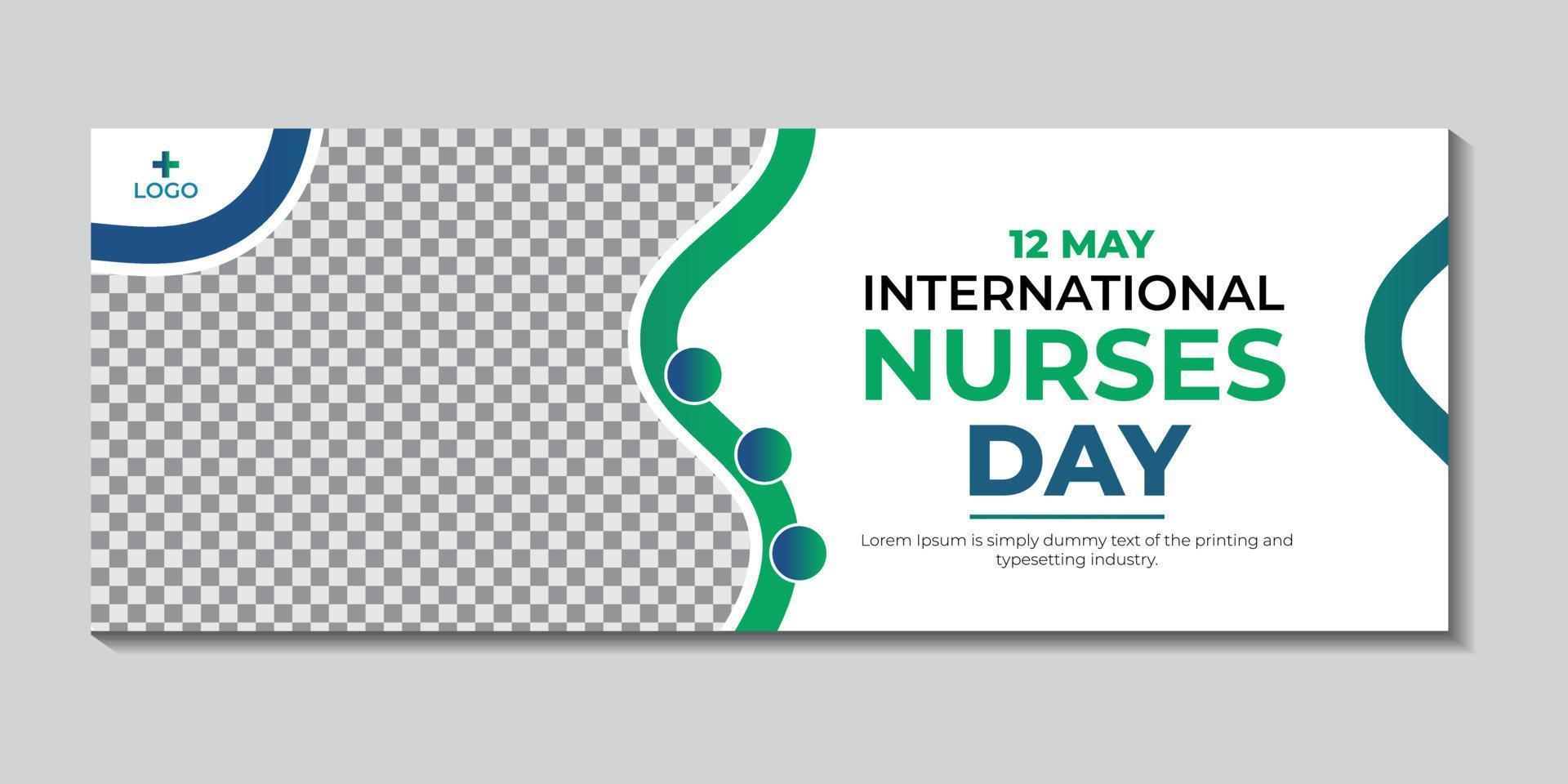 12 May international nurses day profile cover and web banner design vector