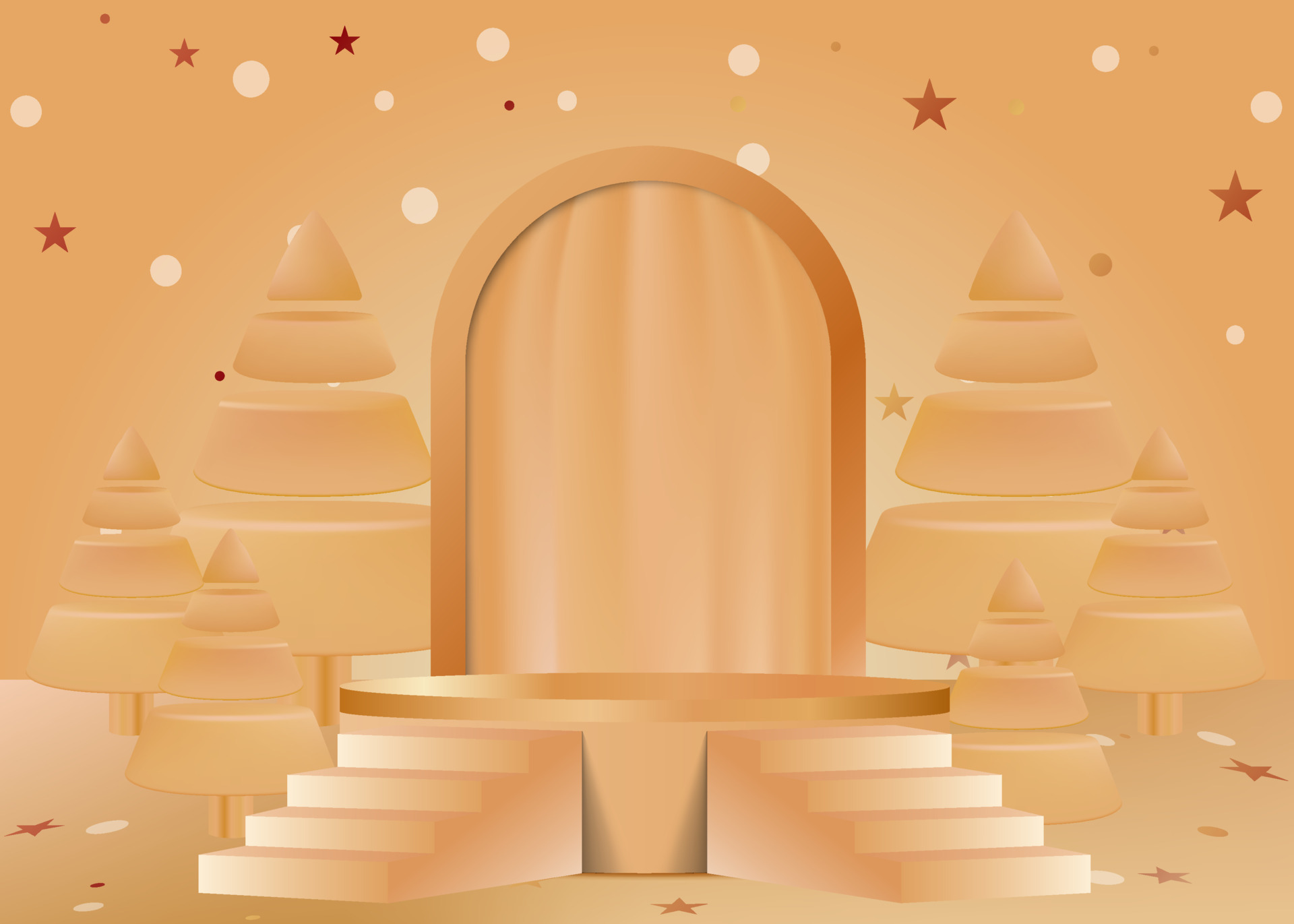 Merry Christmas post with golden background stage light effect 13418744