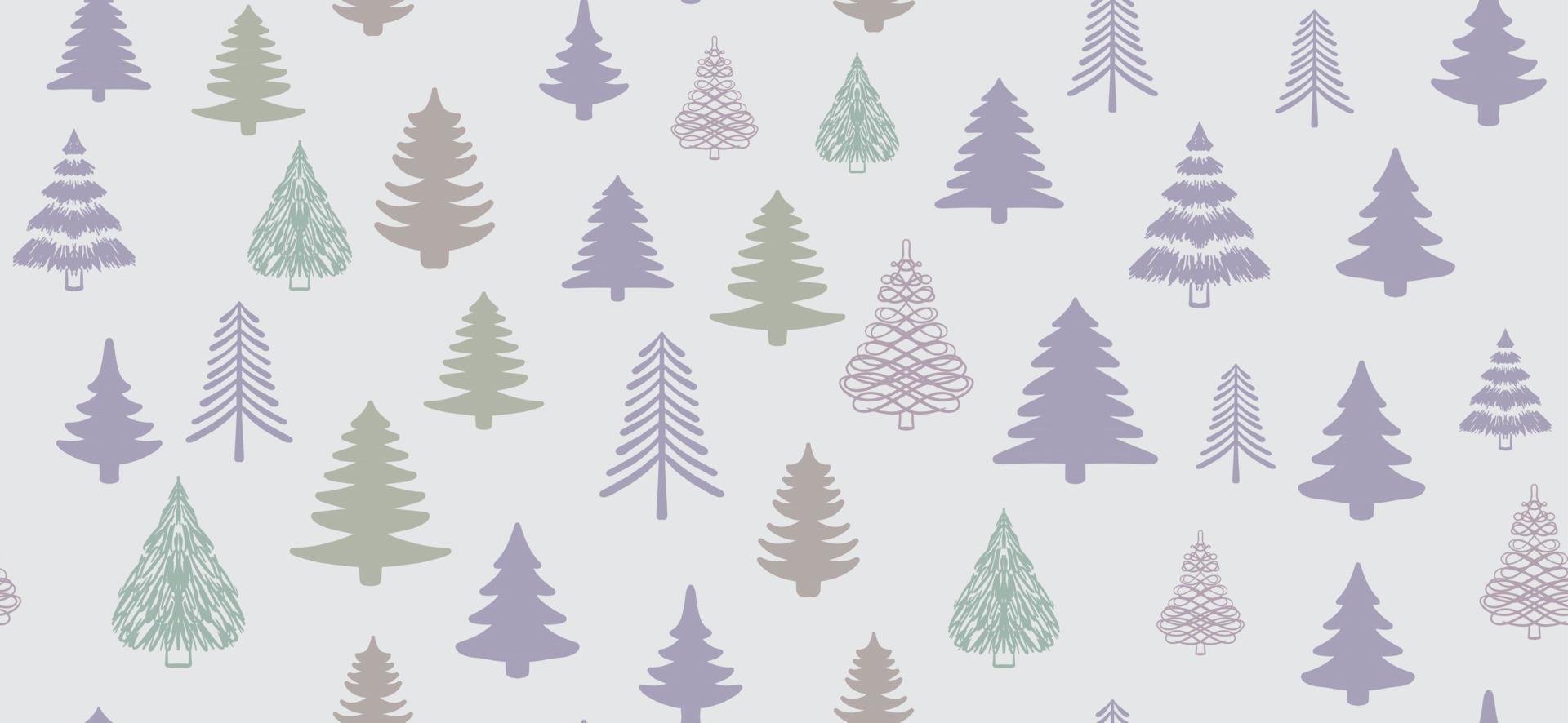 Christmas tree pattern, Hand drawn illustrations. vector