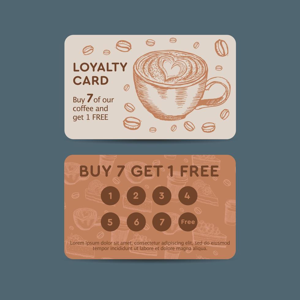 Bonus card hand drawn style, vector. vector