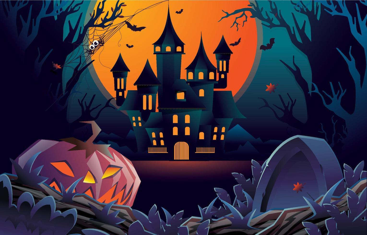 Happy hallowen dark background vectors stock photos 13419020 Vector Art ...