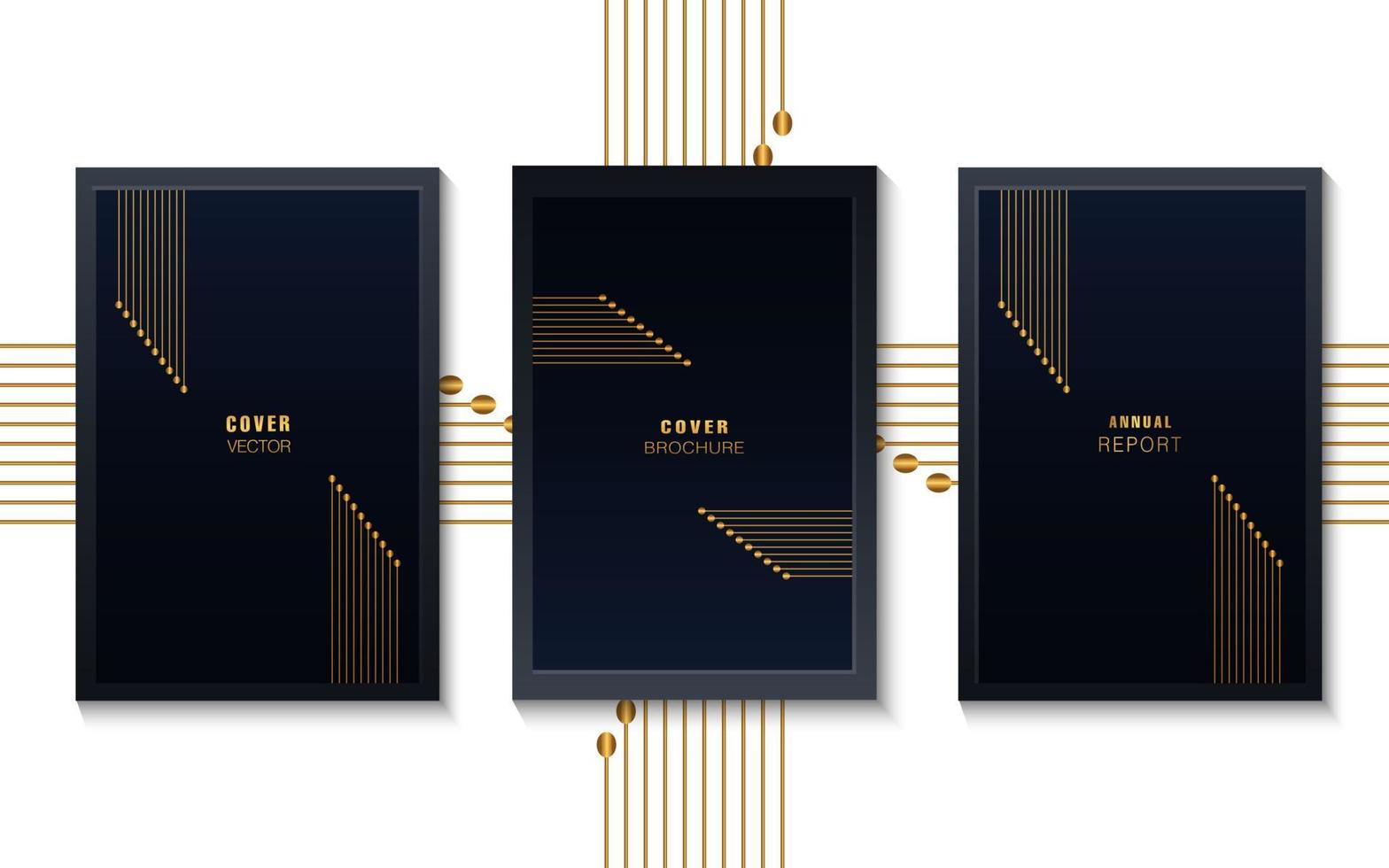 elegant gold and dark blue cover design vector