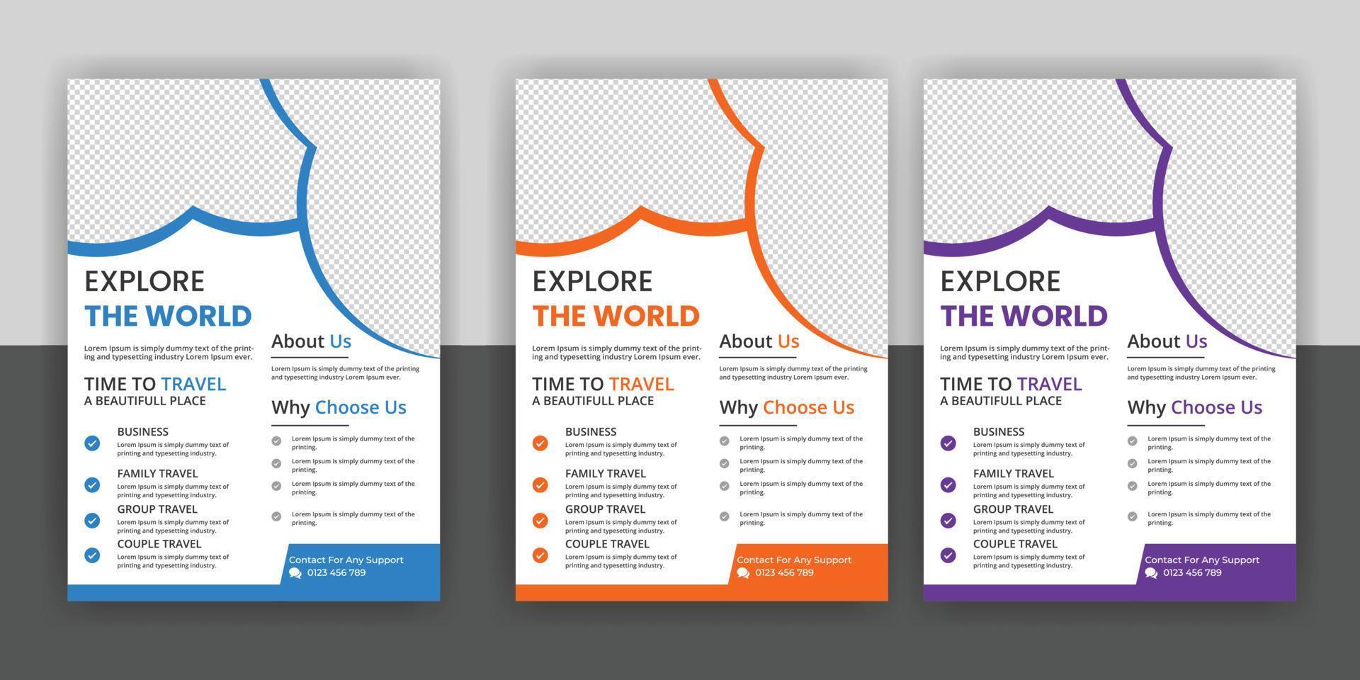 Travel flyer or poster brochure design free download vector