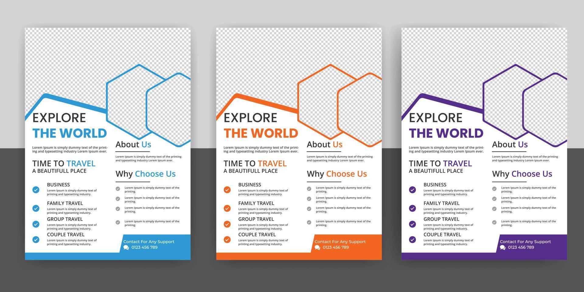 Travel flyer or poster brochure design free download vector