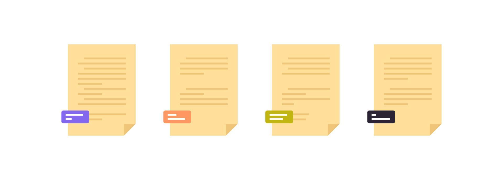 Documents and file paperwork data archive concept flat vector