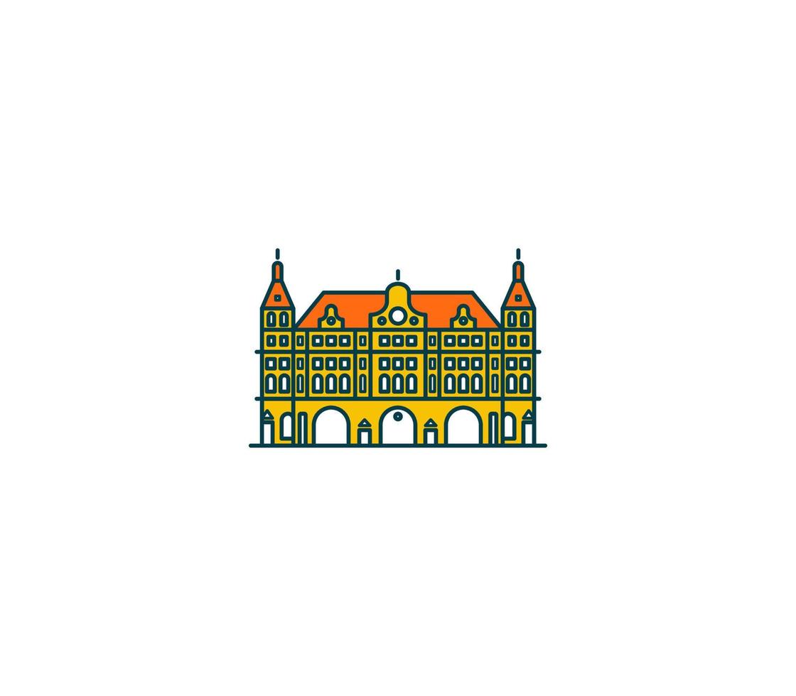 Haydarpasa Railway Station symbol and city landmark tourist attraction illustration. vector