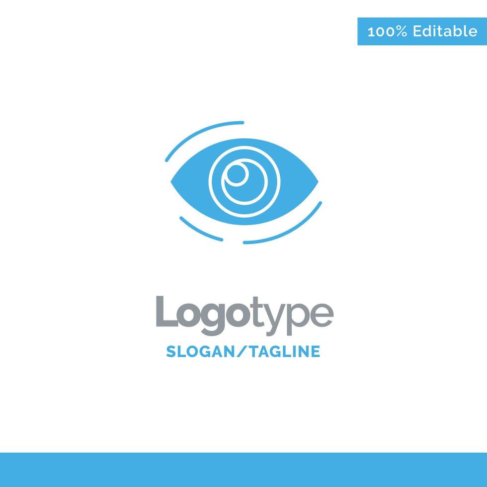 Eye Find Look Looking Search See View Blue Solid Logo Template Place for Tagline vector